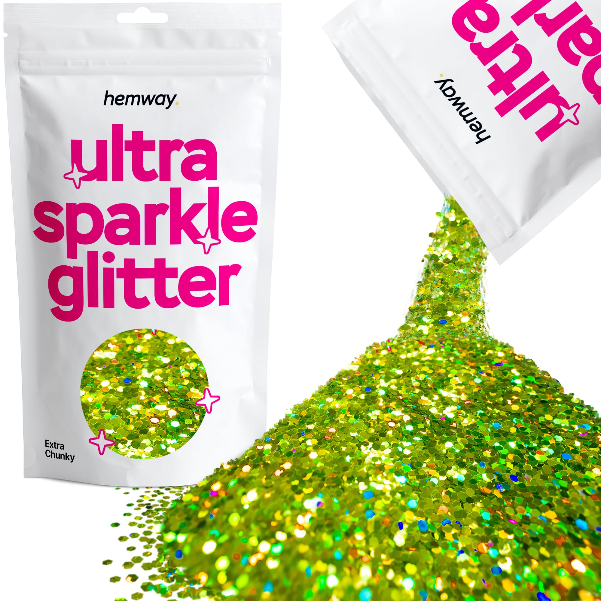 Hemway Ultra Sparkle Glitter Baby Pink Iridescent 100g Fine | Glitter for Arts & Craft, Makeup, Nail Art, Crafting, Card Making, Sparkle Decoration — view 94