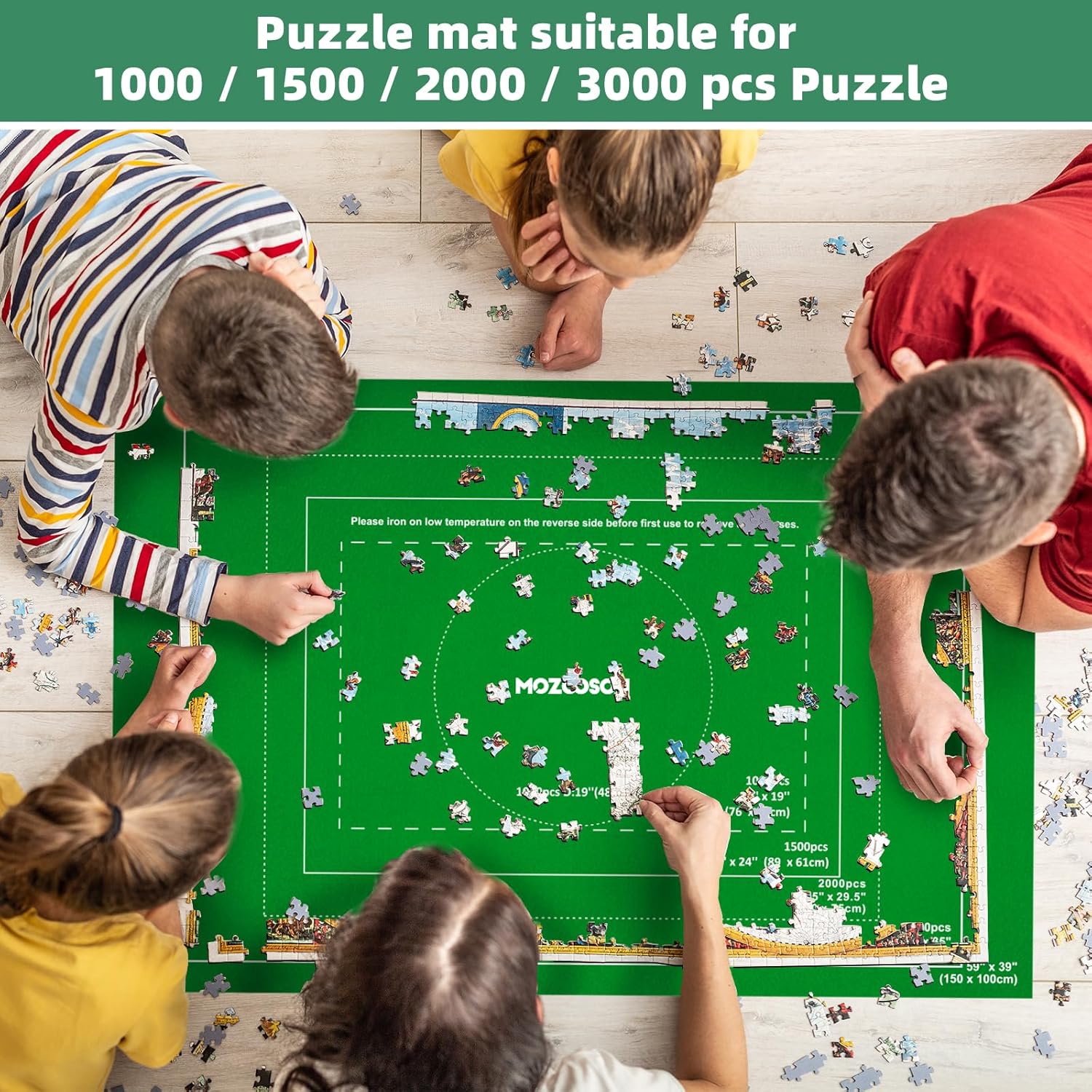 MOZOOSON Tapete Puzzle, Puzzle Pad Puzzle Mat Roll Up para Puzzle hasta