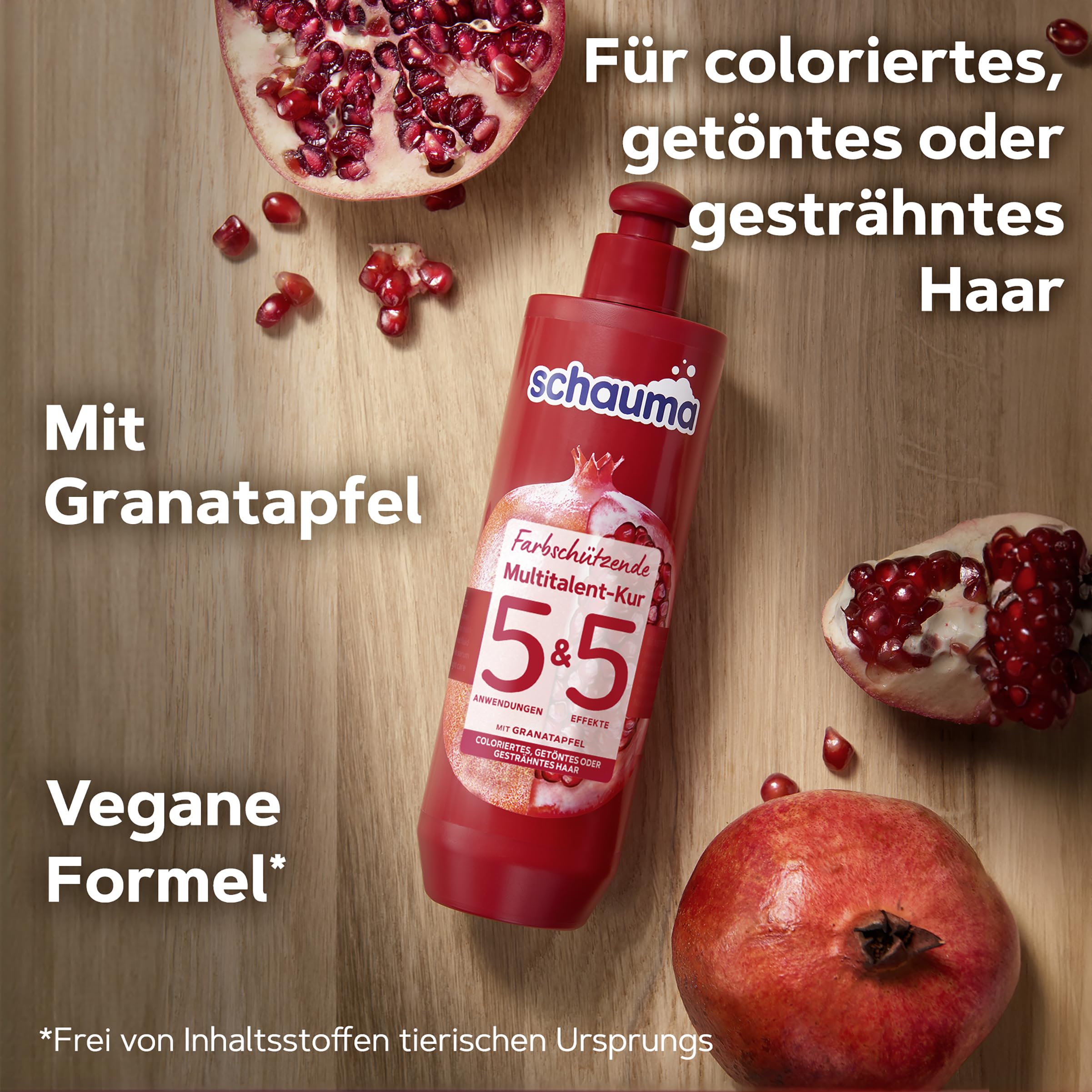 SCHAUMA 5&5 Lot de 6 flacons de 300 ml de soin multi-talents pour cheveux colorés, teints ou méchés