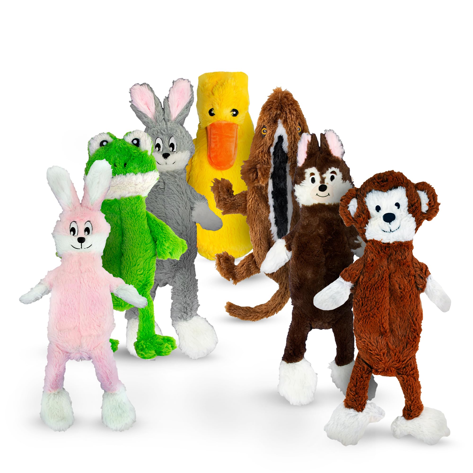 FGA MARKETPLACE Plüsch-Hundespielzeug, ohne Füllung, kein Quietschen, lustiger Stil, wird dein Haustier stundenlang unterhalten, empfohlen für kleine und mittelgroße Hunde, 53,3 cm lang, 7 Stück