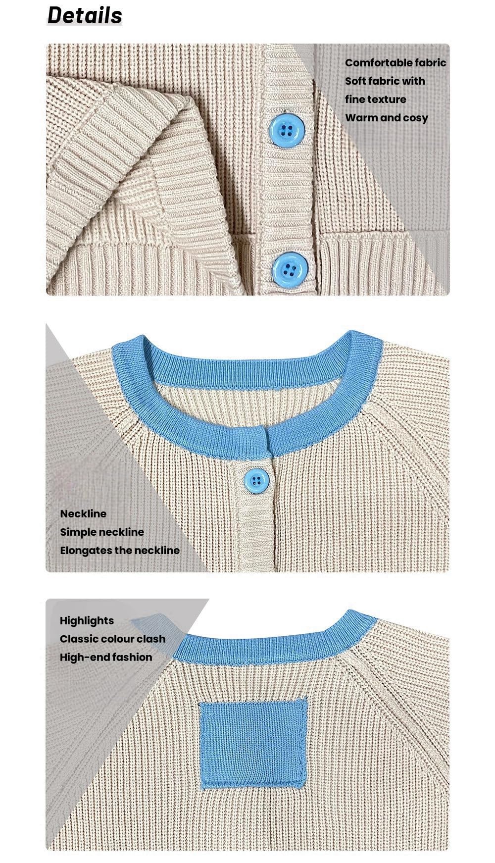 Rebeca Mujer Cárdigan Elegante para Mujer Ligero Informal con Cuello Redondo Patchwork Manga Larga para Mujer Abierto Al Frente Holgado Cárdigan Festivo Regalos para El Día De San Valentín para
