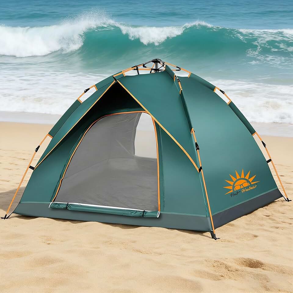 Barraca de Camping 3-4 Pessoas Impermeável com Mosquiteiro, Automático Fácil de Monta