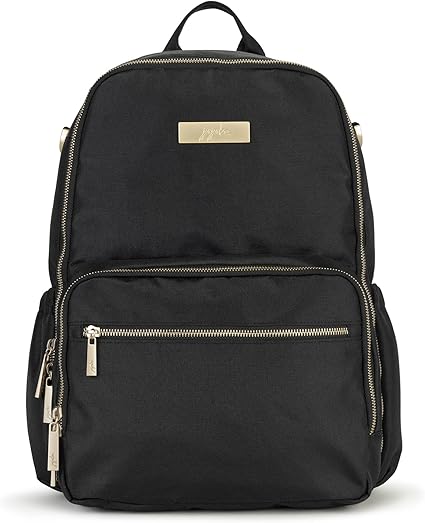 JuJuBe Zealous Diaper Bag Backpack and Fashionable Lightweight Travel Bag with 9 Pockets for Organization, Baby Bottles, Diapers, Pacifier, Snacks, Padded Adjustable Back Straps, Black Chromatics
