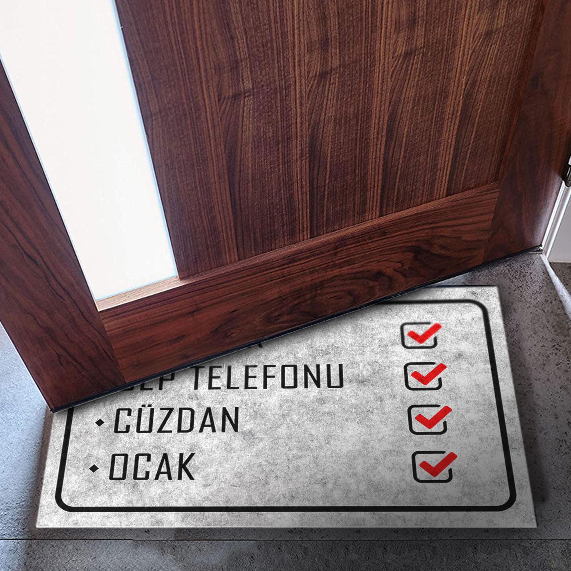MONNHEIN Kapı Önü Paspası - Modern ve Şık Kapı Paspası | Ev, Ofis ve Dış Mekân Kullanımı İçin (Günlük Hatırlatma)