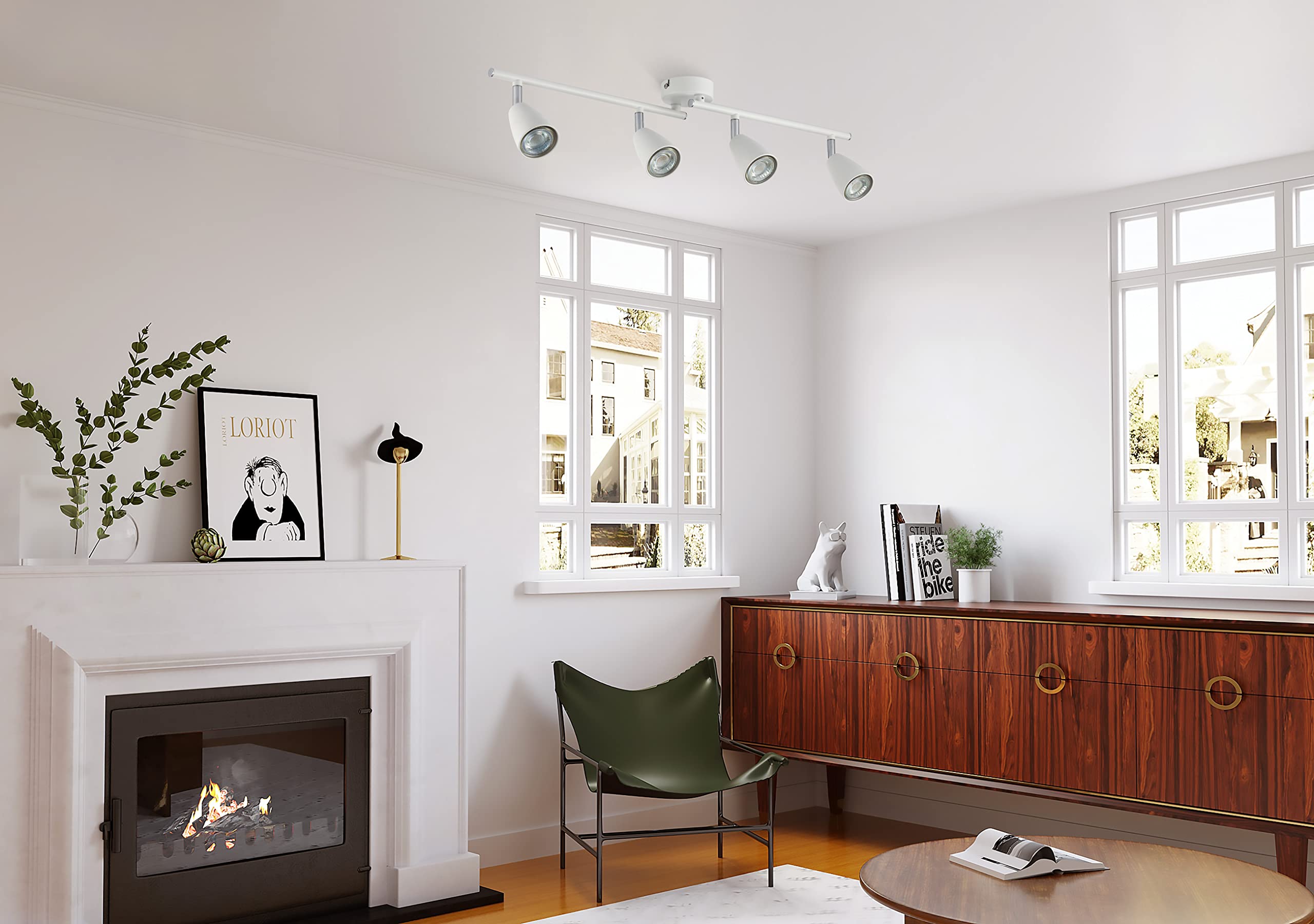 IMPTS LED Deckenleuchte Drehbar weiß, 4-Flammig Spotbalken, LED Deckenlampe inkl.4x3W GU10 Leuchtmittel, 250LM IP20 230V Warmweiß, Modern Deckenlampe Deckenspots für Wohnzimmer, Schlafzimmer