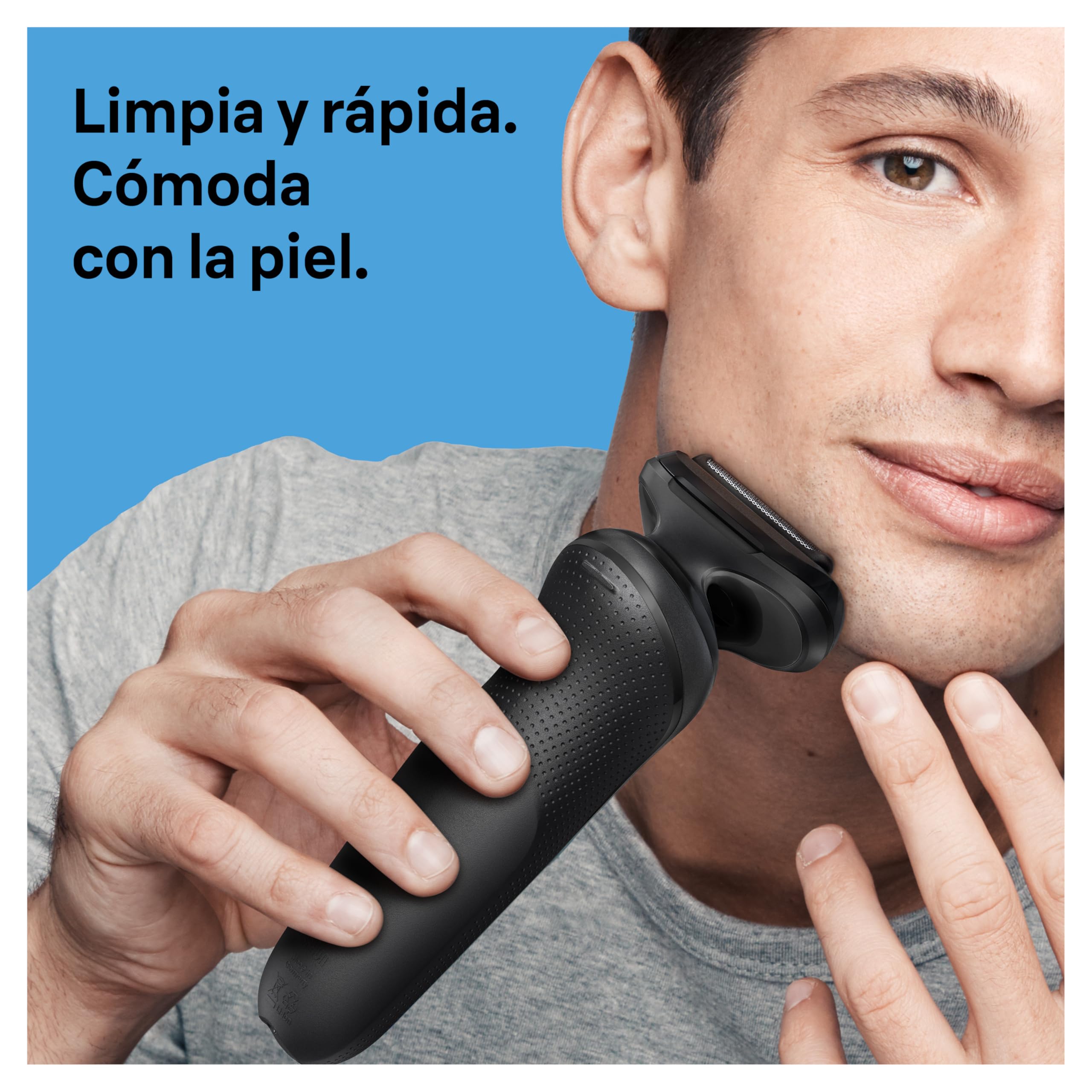 Braun Series 5 Afeitadora Eléctrica Hombre, 52-N7200cc, Negra | Máquina de Afeitar Barba Recargable, con Centro de Limpieza SmartCare Y Recortadora de Precisión, 2 Modos de Afeitado
