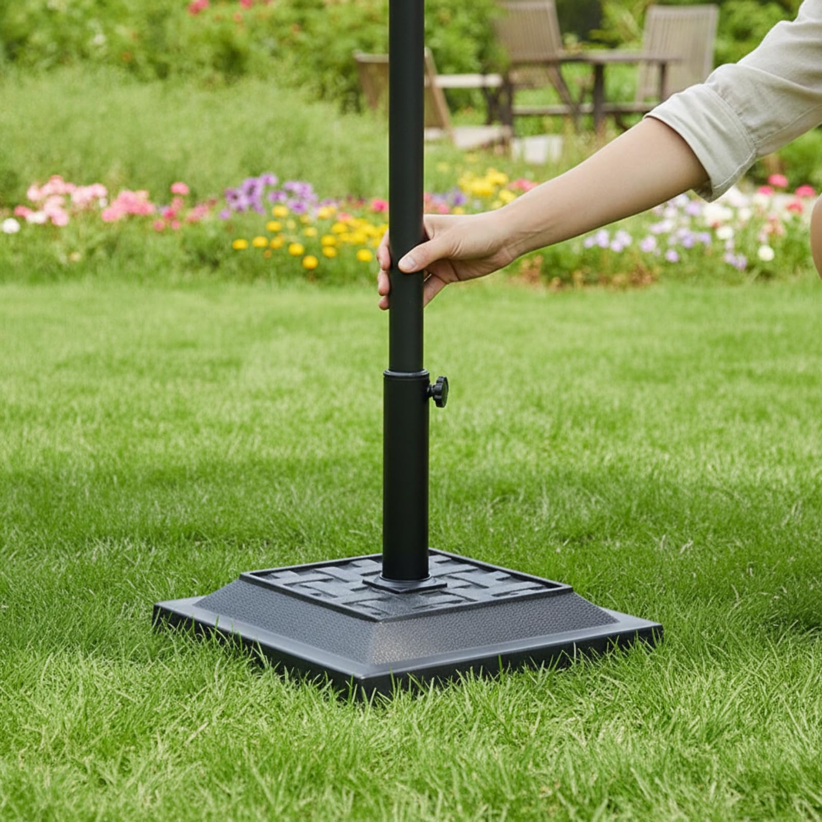 Portaombrellone da Giardino Zavorrato Supporto Compatto Base per Balcone