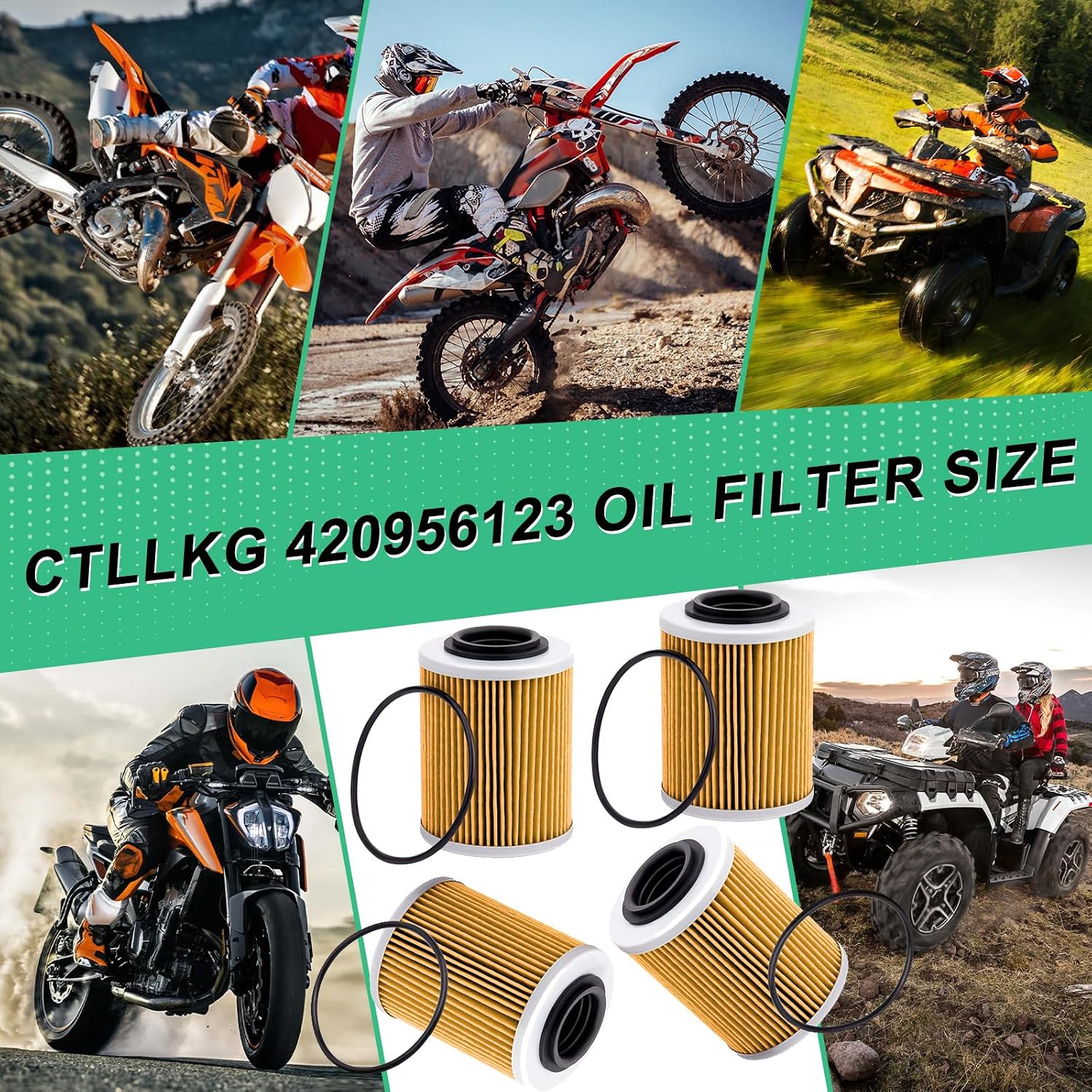 420956123 420956120 Oil Filter for Can Am Maverick X3 2017-2023 4Pcs
