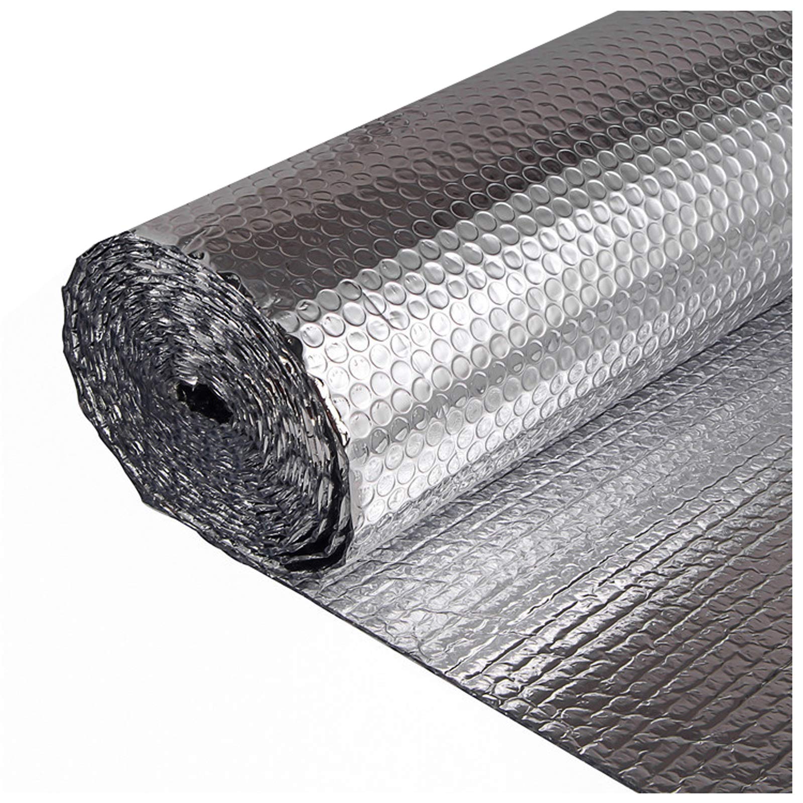 Double Foil Single Layer Air Bubble Roll Aluminum Insulation Roll Save Energy Radiator Heat Reflector Membrane Vapour Barrier Damp Proof Membrane Shed for Use in Wall, Floor, Roof, Loft Board ( Size :