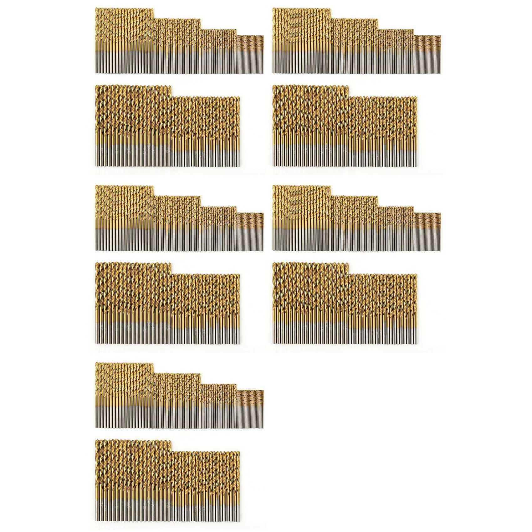 600 Piezas Juego de Brocas de Titaneo Brocas HSS para Metal, Acero, Madera, Plástico, Cobre, Aleación de Aluminio, 1 mm una 3.5 Mm