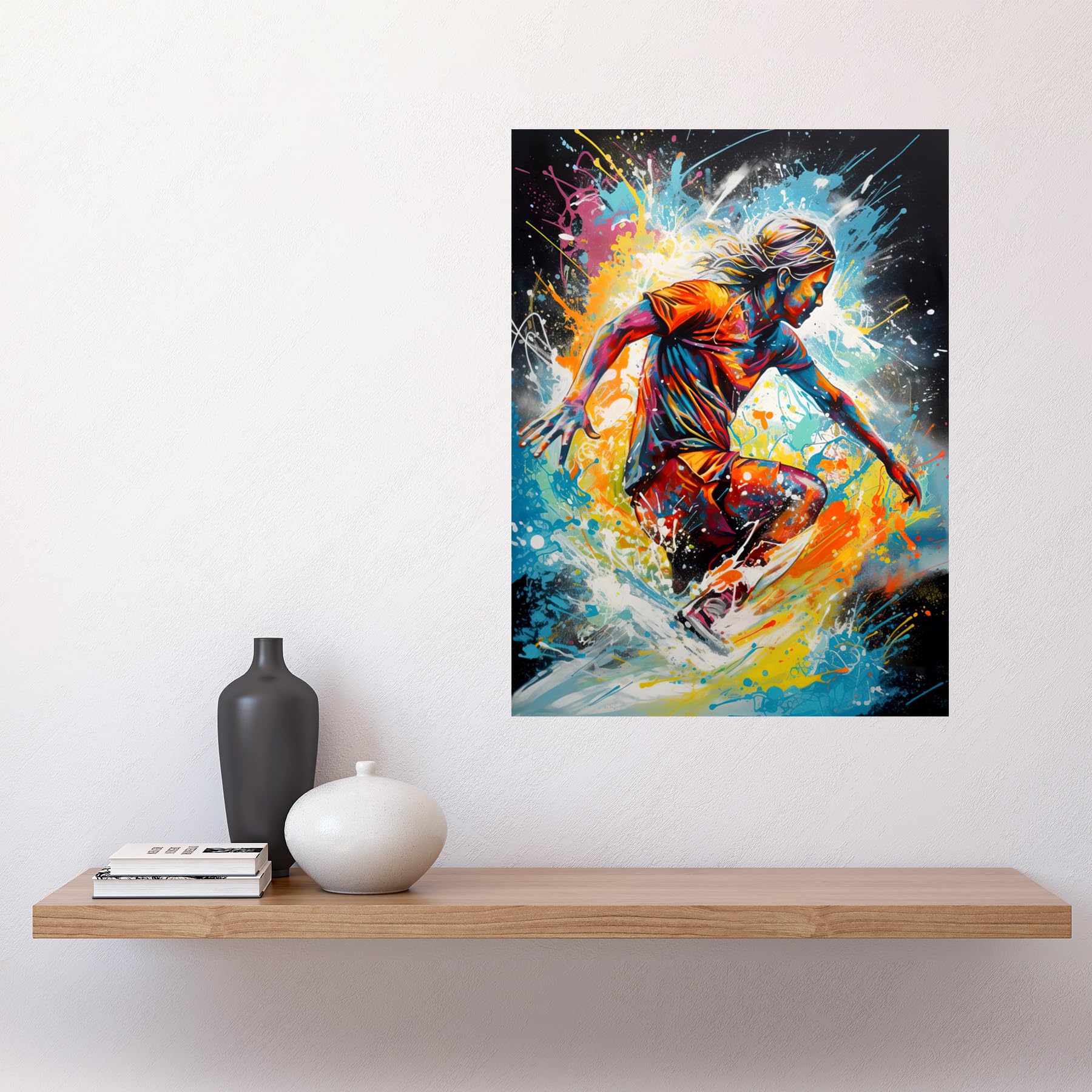 Amazon.com: Artery8 Surfer Surfing on Splatter Paint Crashing