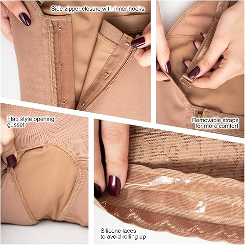 Miniatura 4 de Fajas Delgadas de Busto Abierto en Medio Muslo MARIAE Fajas Colombianas Moldeadoras