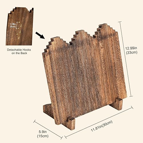 Miniatura 5 de Lolalet Expositores de collares de madera para vender, múltiples soportes independientes de collares y exhibidores para vendedores, soportes de