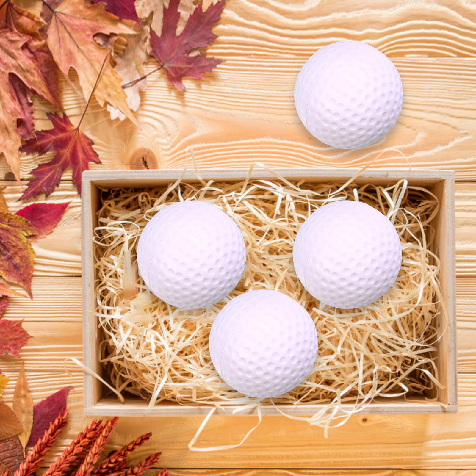 24 mini pelotas de golf de 6,35 cm para práctica de espuma para aliviar el estrés con 2 bolsas de almacenamiento de malla negra, regalos de fiesta deportiva para cumpleaños, escuela,