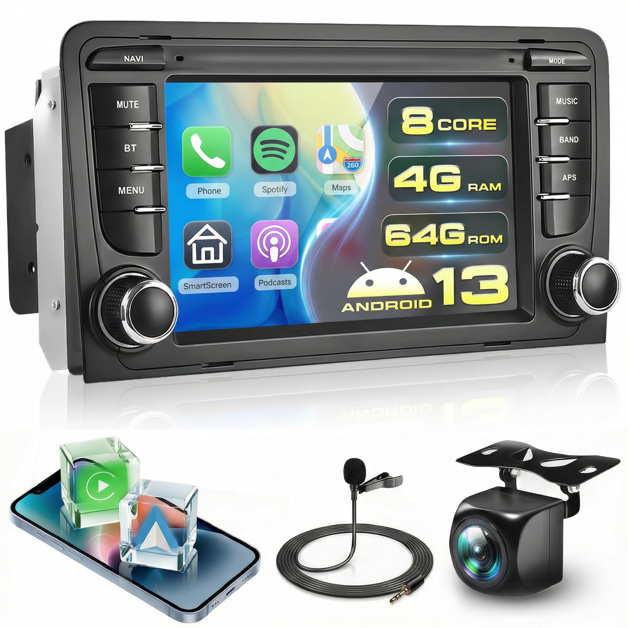 Autoradio Audi a3 8p rs3 Kit Completo Stereo 2 Din Android Carplay GPS Bluetooth USB – AG-AUTO SHOP
