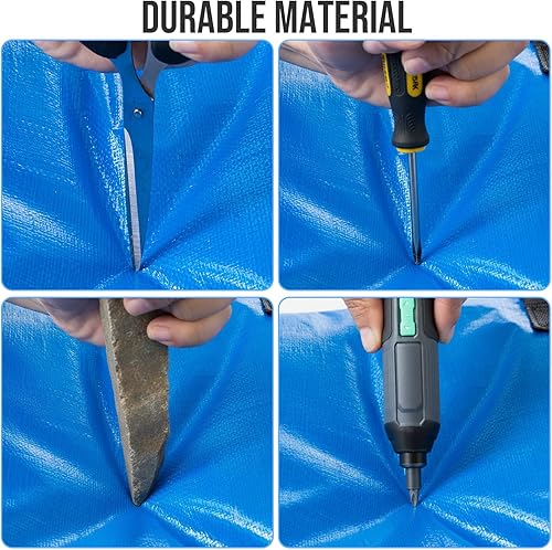 Miniatura 8 de TAILI - Bolsas de mudanza extra grandes, paquete de 4 bolsas azules resistentes para almacenamiento con ventana visible, asas envolventes,