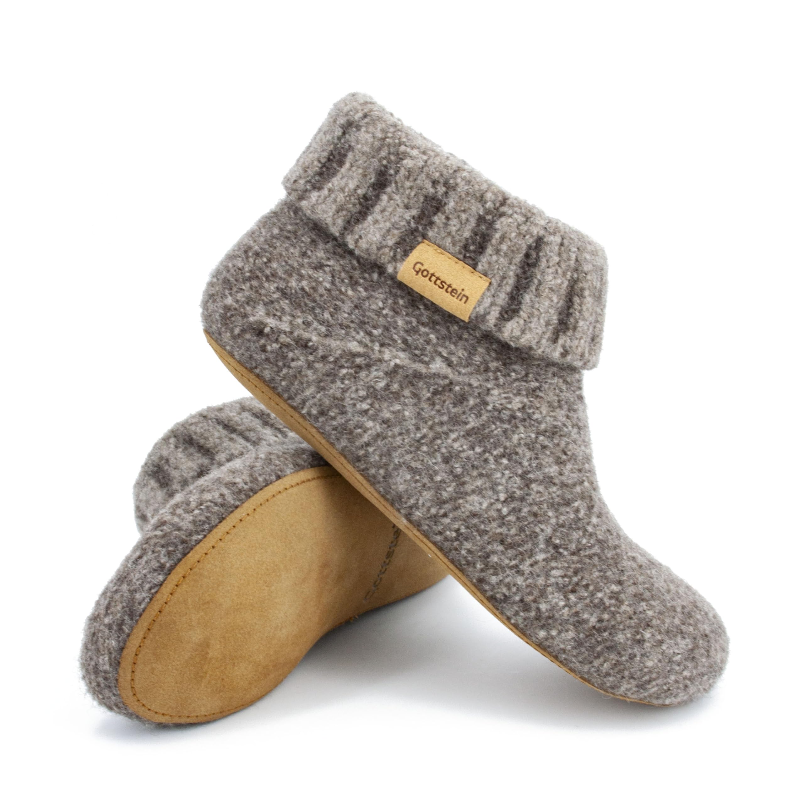 Knit Boot Felt Slippers for Men and Women Made of 100 Virgin Wool