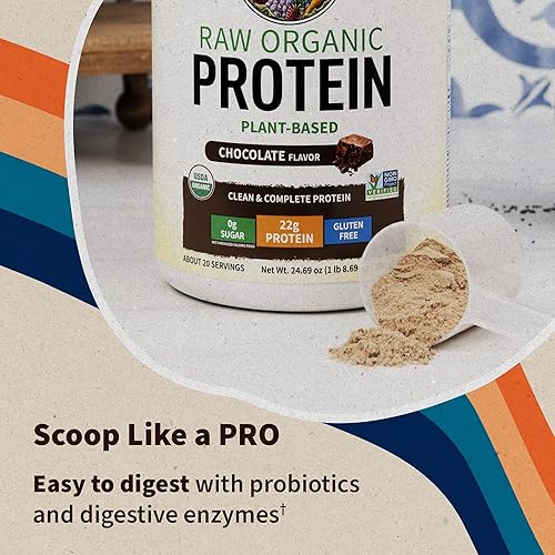 Miniatura 8 de Polvo de proteína vegana orgánico con vitaminas y probióticos batido de proteínas puro sin azúcar chocolate bandeja de 10 porciones de la marca