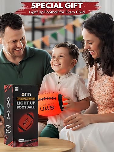 Miniatura 7 de A11N SPORTS Fútbol de fútbol recargable con luz que brilla en la oscuridad, tamaño oficial 6 LED con carga USB-C, regalos geniales para niños y