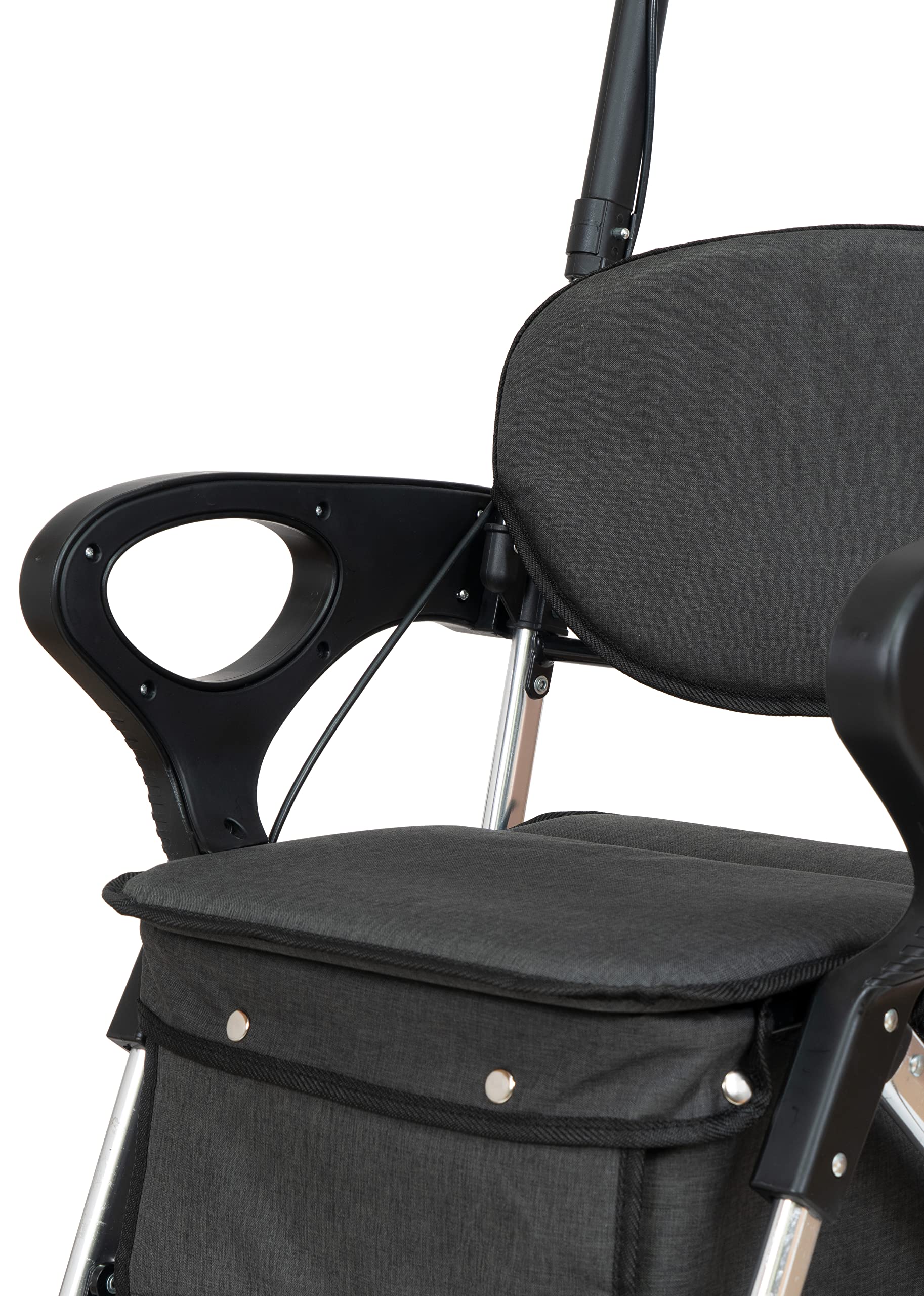 Playcare Andador para Personas Mayores con Asiento y Reposabrazos Ancho, Color Granate