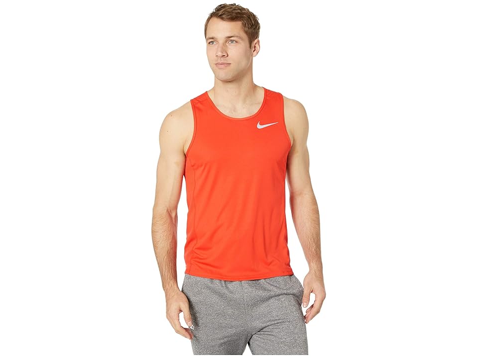 

Nike Dry Miler Running Tank (Habanero Red/Habanero Red) Men's Sleeveless