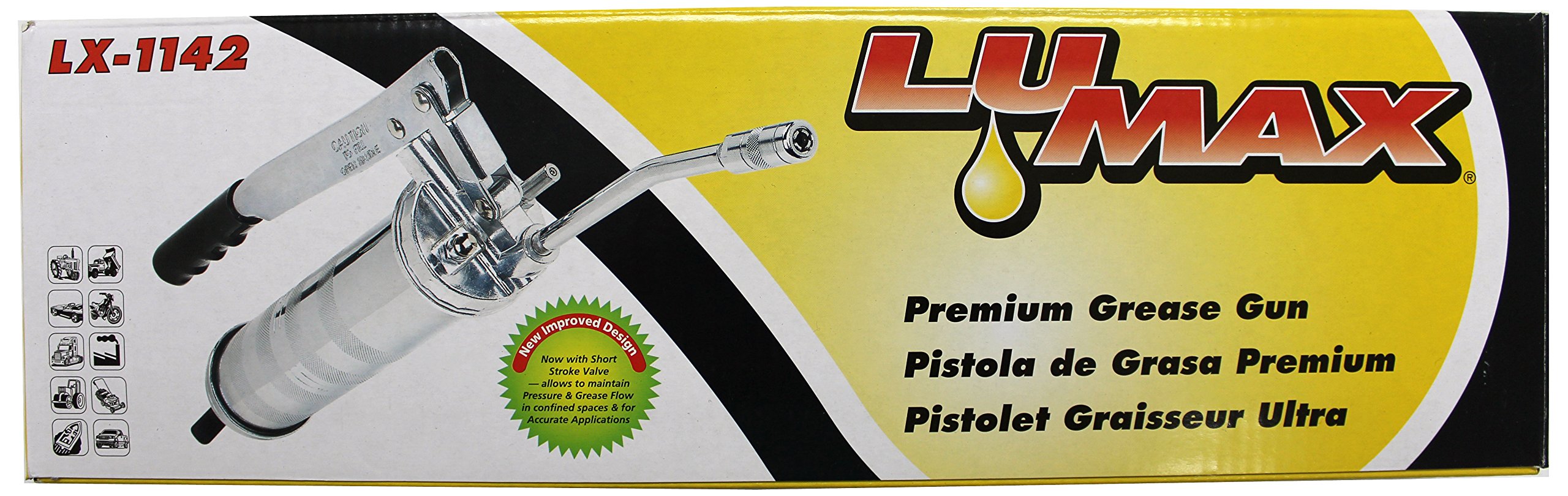 Lumax LX-1142 - Pistola de Grasa, Color Plateado