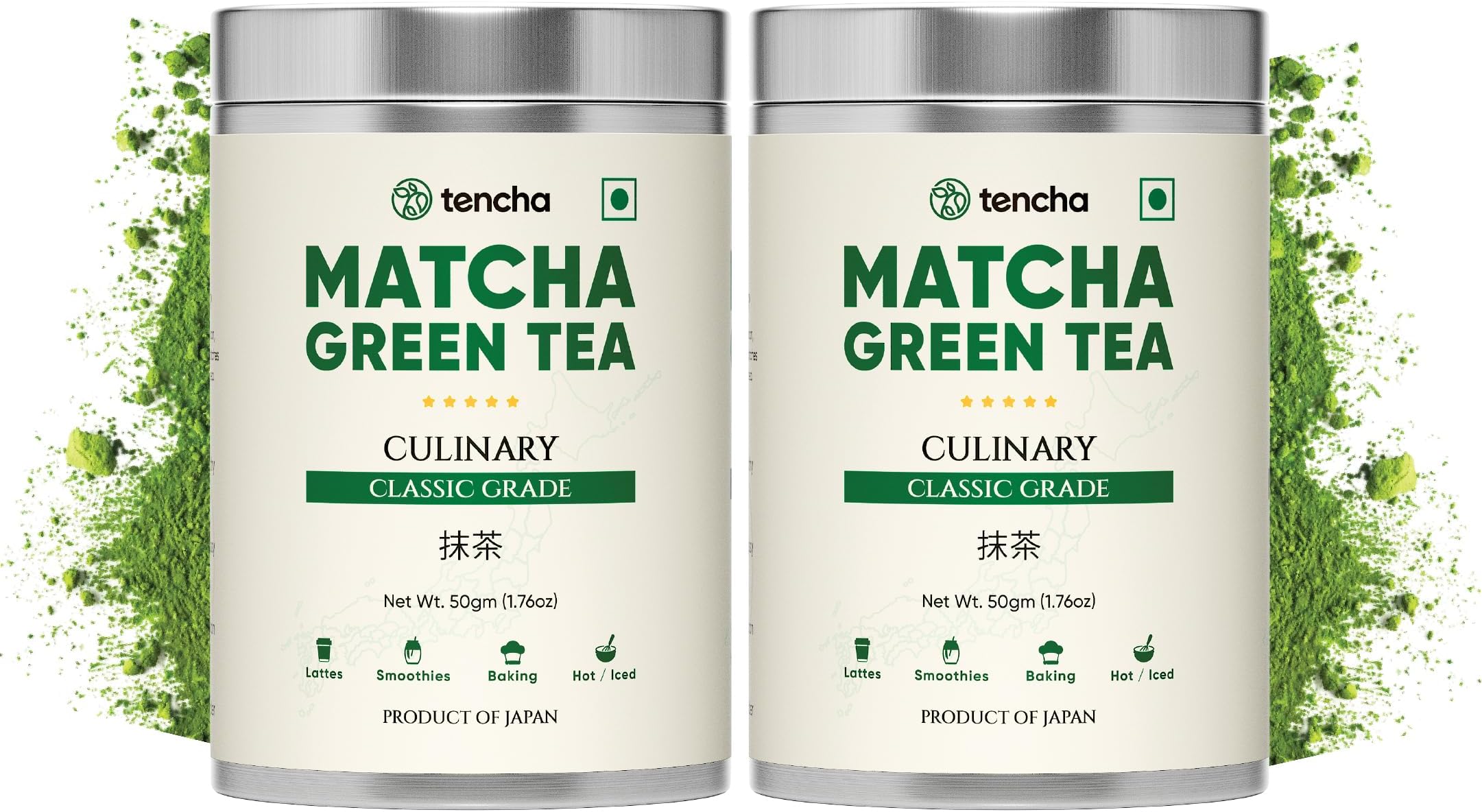 Tencha Culinary Matcha | Japanese Matcha Green Tea Powder | Sourced From Shizouka, Japan | Vegan | No Artificial Sweeteners | 50Gm, Pack Of 2, 50 grams