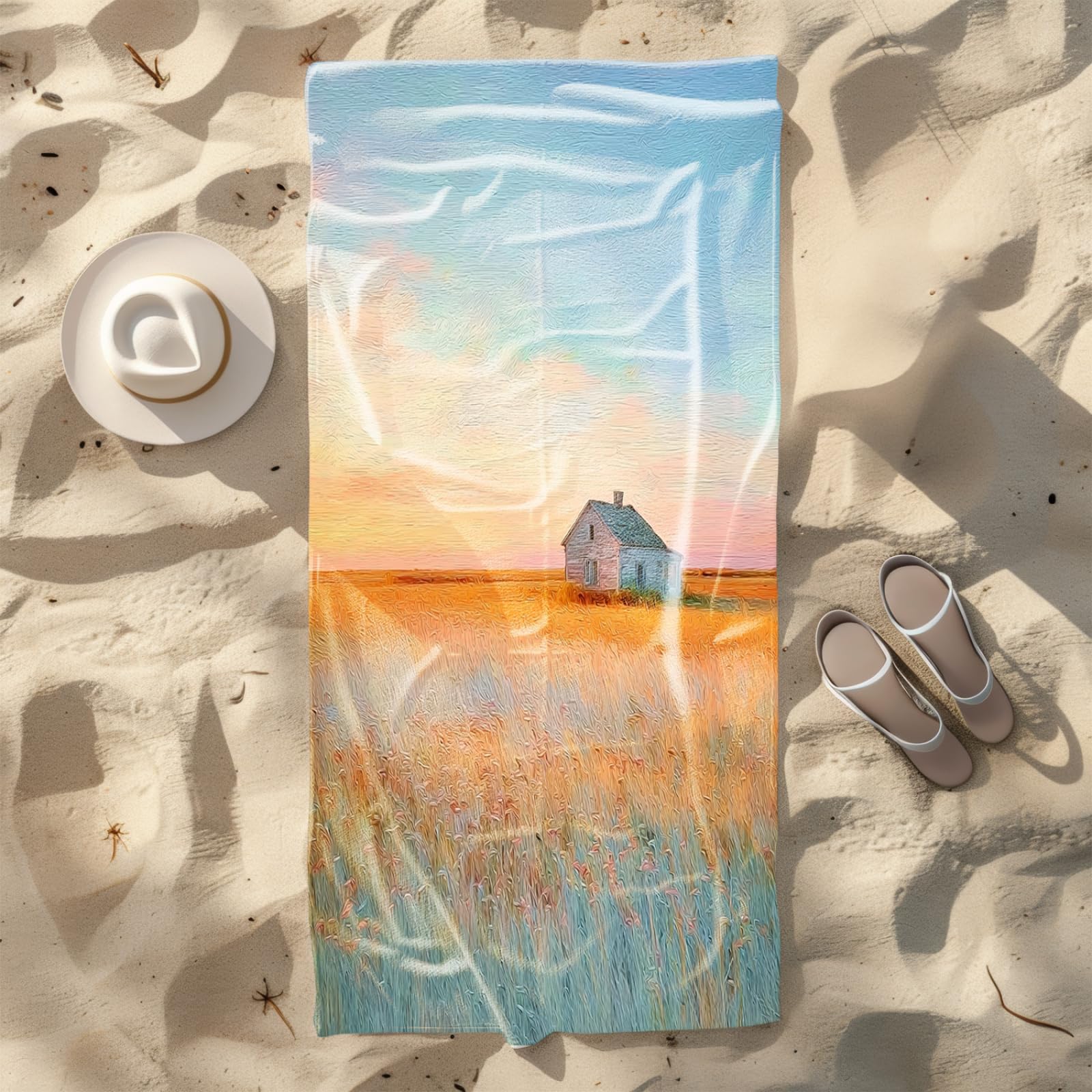 Telo Mare Microfibra 210x230 Gialla Blu Telo Spiaggia Grande Antisabbia,XXL Asciugamano Mare, Asciugatura Rapida, Stuoia Spiaggia Leggero E Portatile