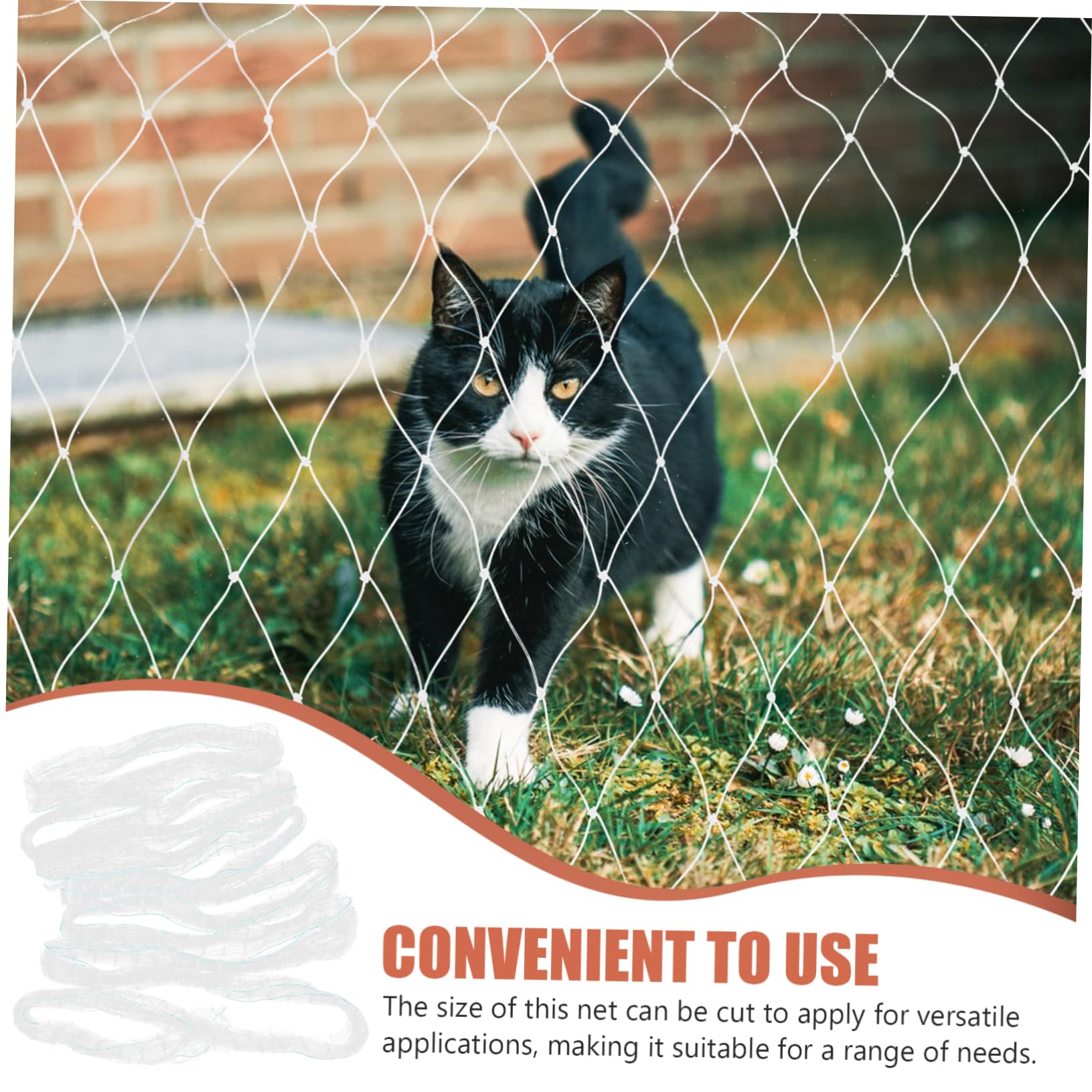 FRCOLOR Schutznetz Katze für Balkon und Fenster Nylon Weiß Reißfest und Kratzfest zur Absturzsicherung für Haustiere