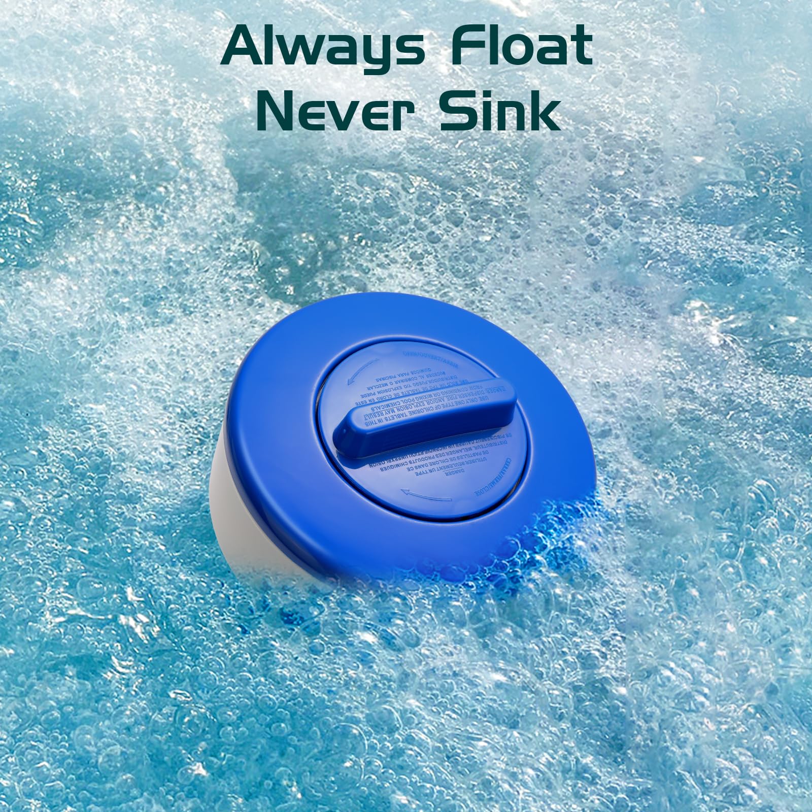 Housolution Distributeur Flottant de Chlore de 7 Pouces, Flotteur de Comprimés à Libération Réglable Grande Capacité pour Piscines Intérieure et Extérieure, Bleu & Blanc