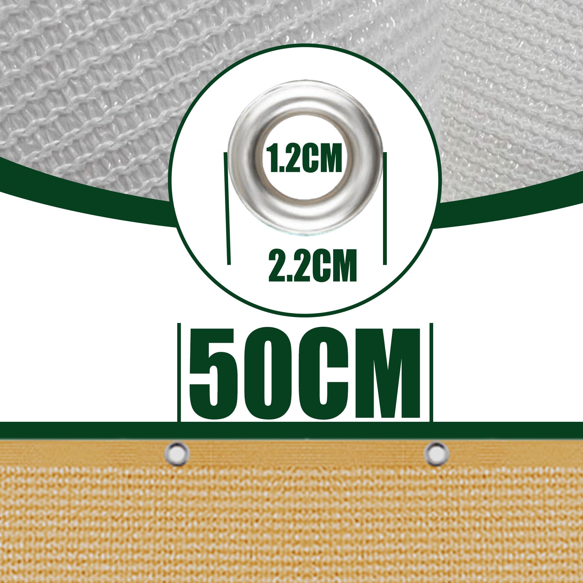 Voile Ombrage 2.4 x 7 m Vent et Perméable à l'eau Toile d'ombrage Jardin Exterieur avec Œillets Plusieurs Tailles pour Jardin, Terrasse, Balcon, Camping, Pergola, Jaune Sable