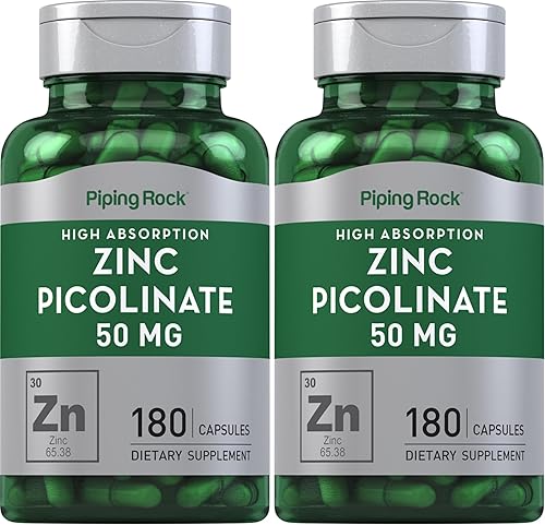 Vista 8 de Piping Rock Picolinato de Zinc 50mg 180 Cápsulas Suplemento sin OMG, sin gluten