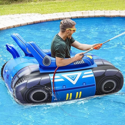 Miniatura 2 de Chariot Flotador inflable grande para piscina para adultos con pistolas de agua de acero inoxidable, flotadores de natación con cañón de agua para