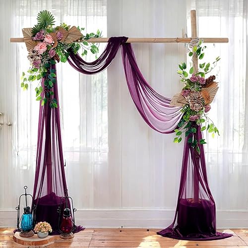 Miniatura 5 de MDS - Paquete de 2 paneles (30 pulgadas de ancho x 20 pies de largo) para arco de boda, tela traslúcida para cenador de boda, ceremonia, recepción,