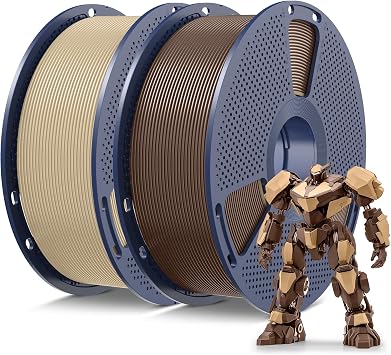 SUNLU PLA 3D Printer Filament, Oak & Coffee Brown, 2-Pack, 2KG Total