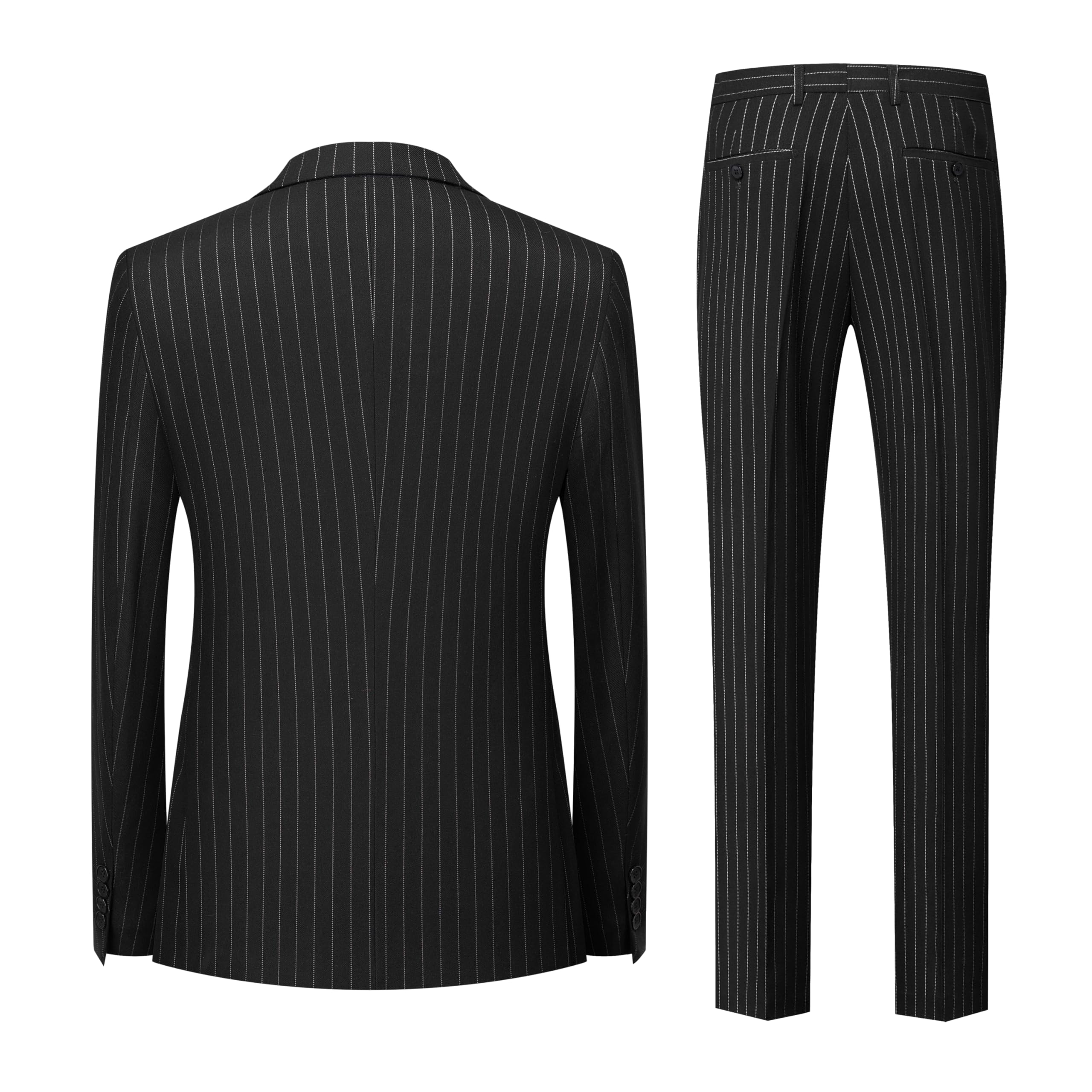 MOGU Abito da uomo doppiopetto gessato 2 pezzi slim fit smoking giacca formale e pantaloni per affari, matrimoni, balli di fine anno