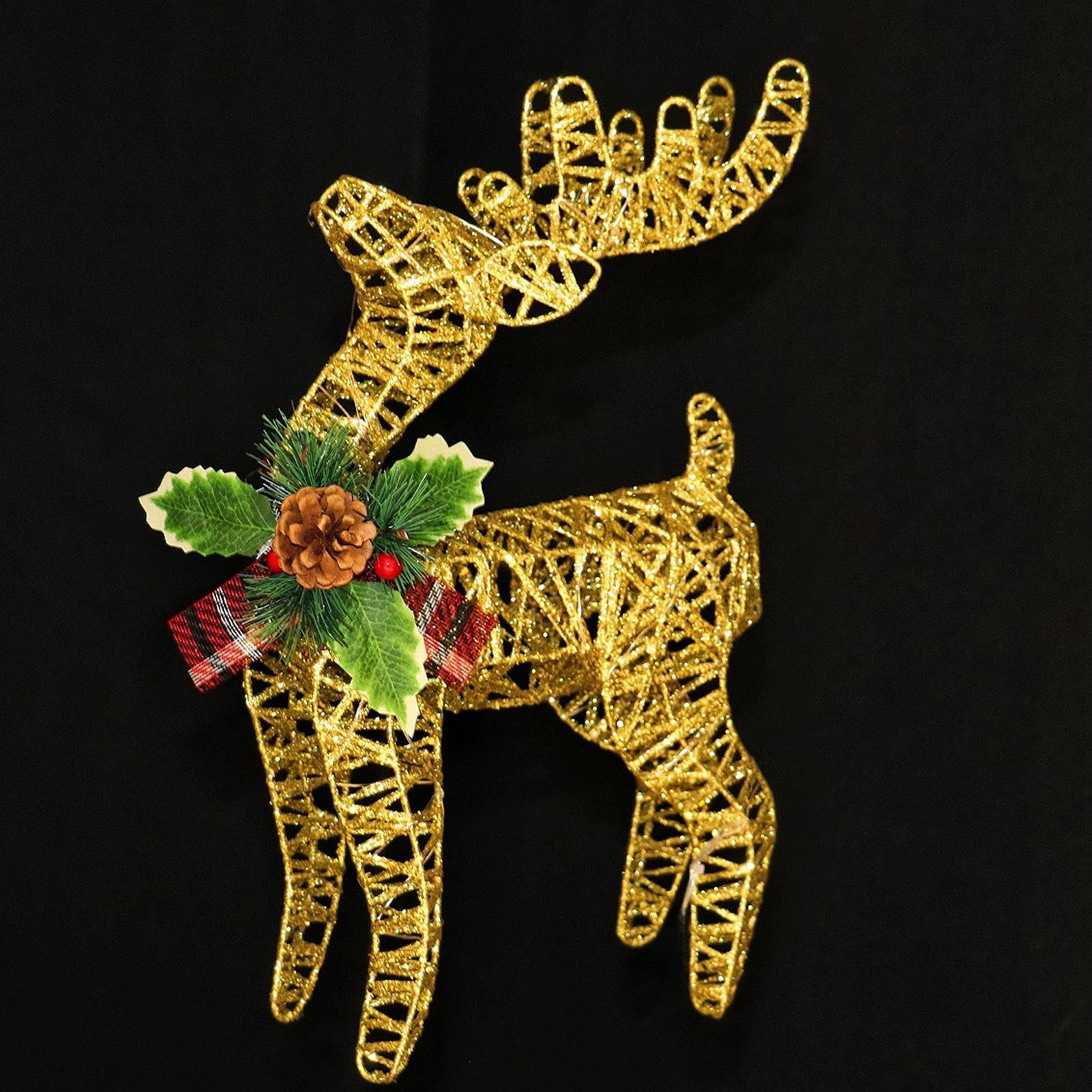 Decorazione A Forma Di Renna Per Natale Luminosa in Metallo per le Feste