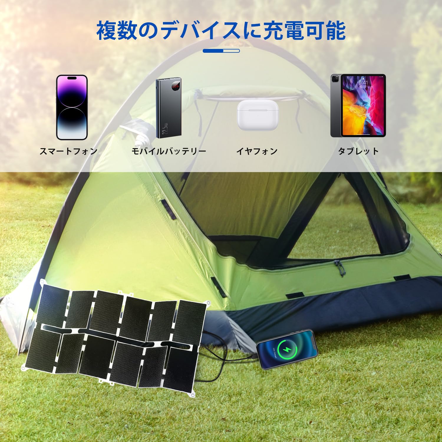 Amazon.co.jp: Msnaile ソーラーパネル 28W 折り畳み 小型 超軽量480g