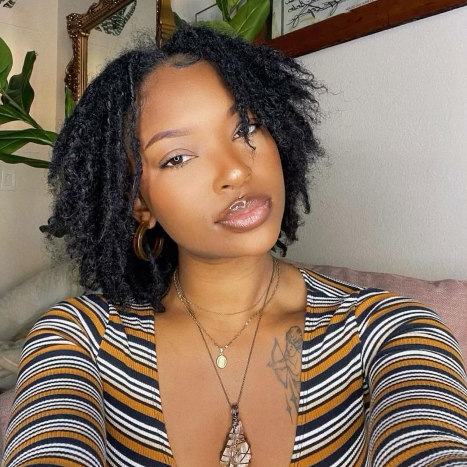 Photo 1 of *USED* 0.2 cm Width 8 Inch 40 Strands Human Hair Loc Extensions, Natural Black 100% Full Handmade Permanent Real Human Hair Dreadlock Extensions for Women/Men/Kids Can Be Dyed Bleached Curled Twisted