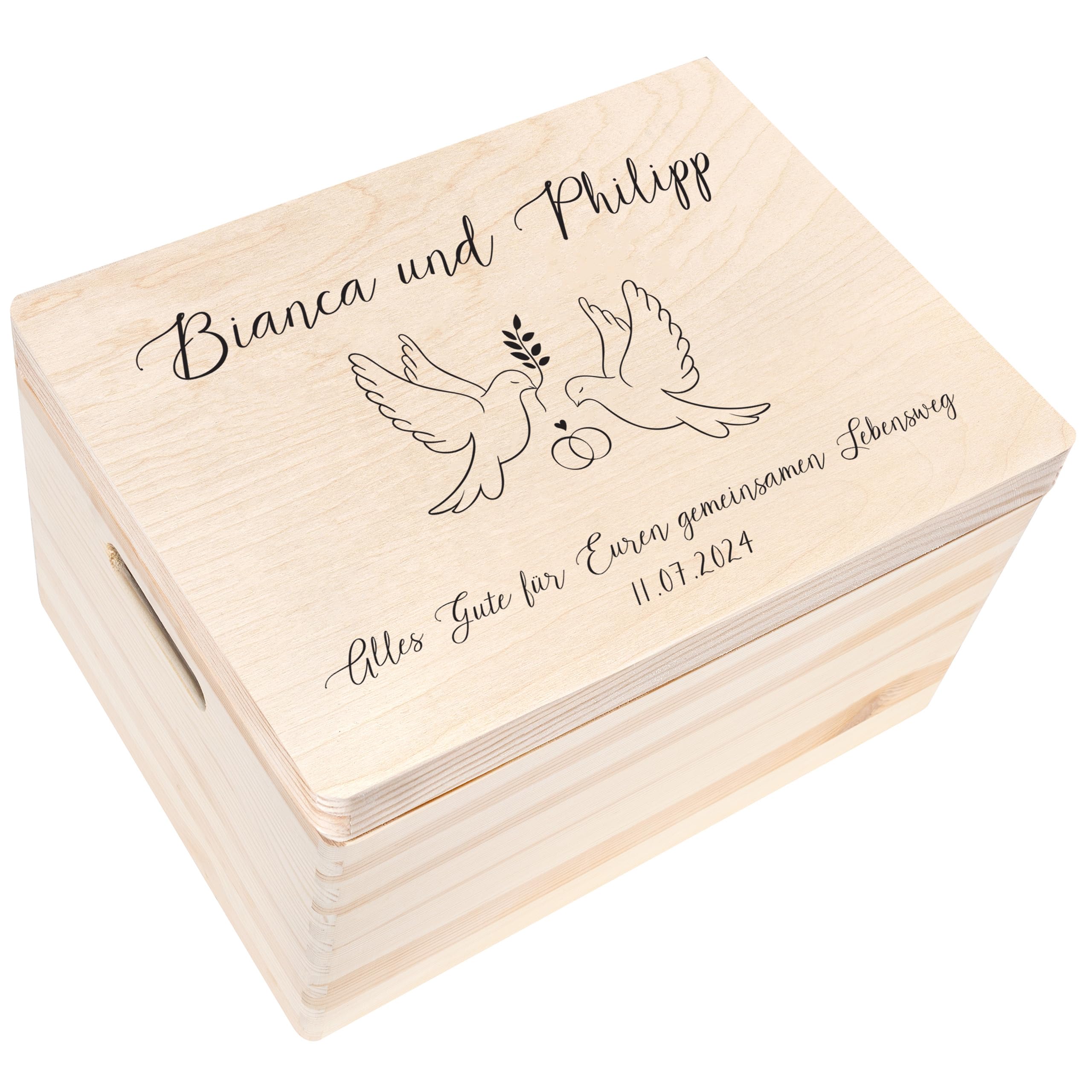 Creative Deco Personalised Wedding Gift | Any Text Gifts for Bride and Groom | Unique Wish Custom Gift Box also for Anniversaries | Customised Wooden Storage Box | Keepsake/Decoration