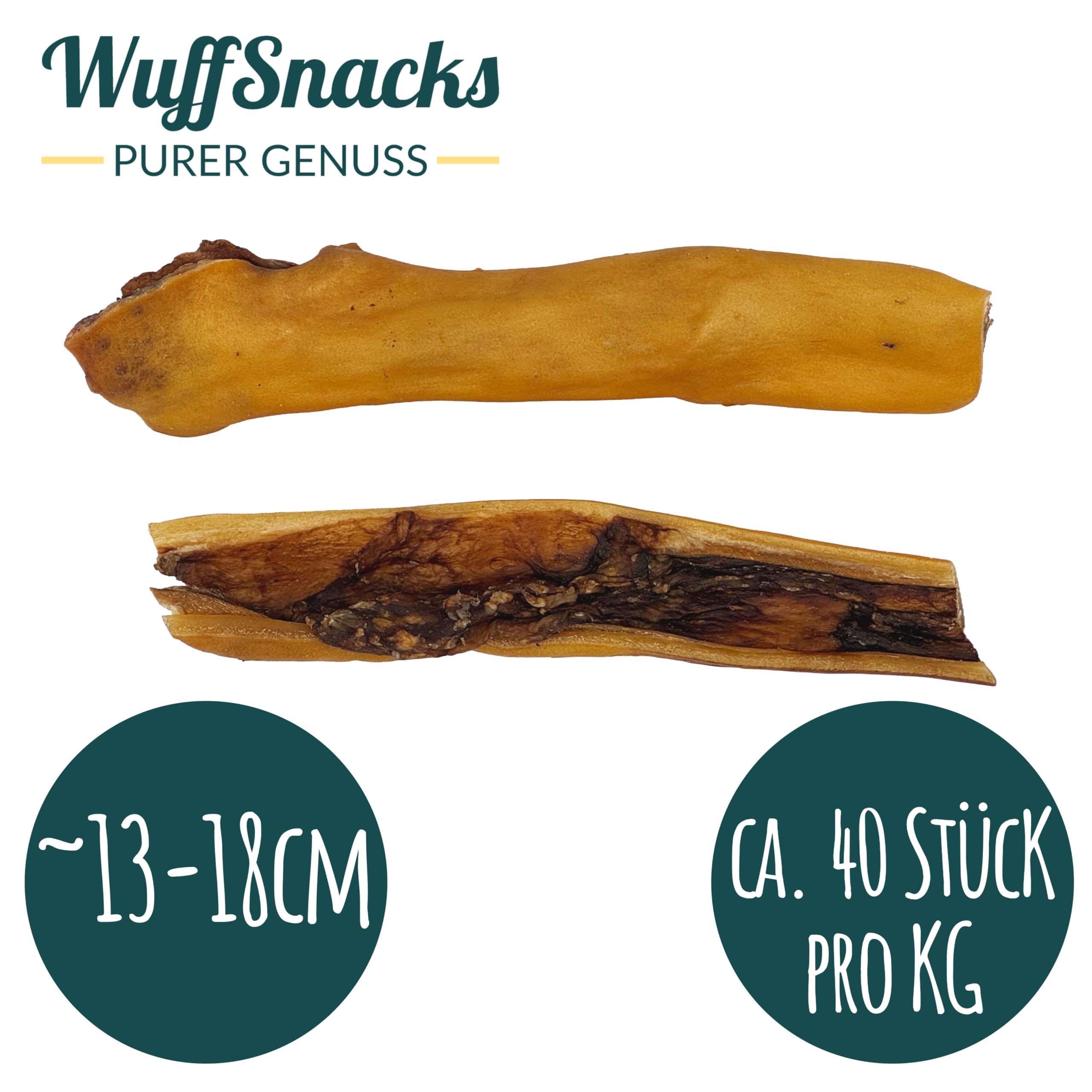 Rinderkopfhaut für Hunde | 10 kg | natürliche und hochwertige Rinderkopfhaut getrocknet | fettarm und proteinreich | Rinderhaut für Hunde von Wuffsnacks