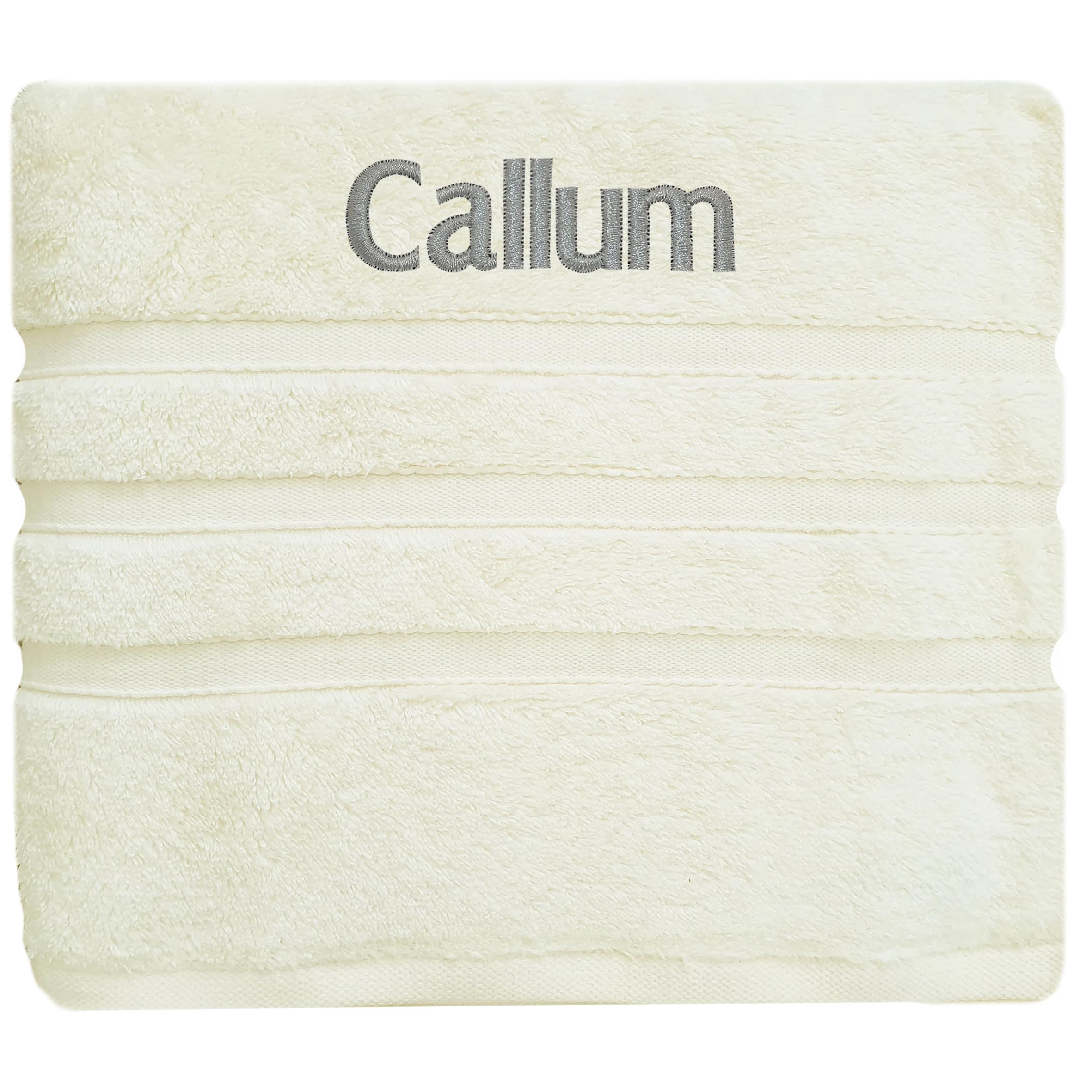 Gaveno Cream Personalised Bath Hand Towels Sizes Embroidered Name (, Hand Towel)