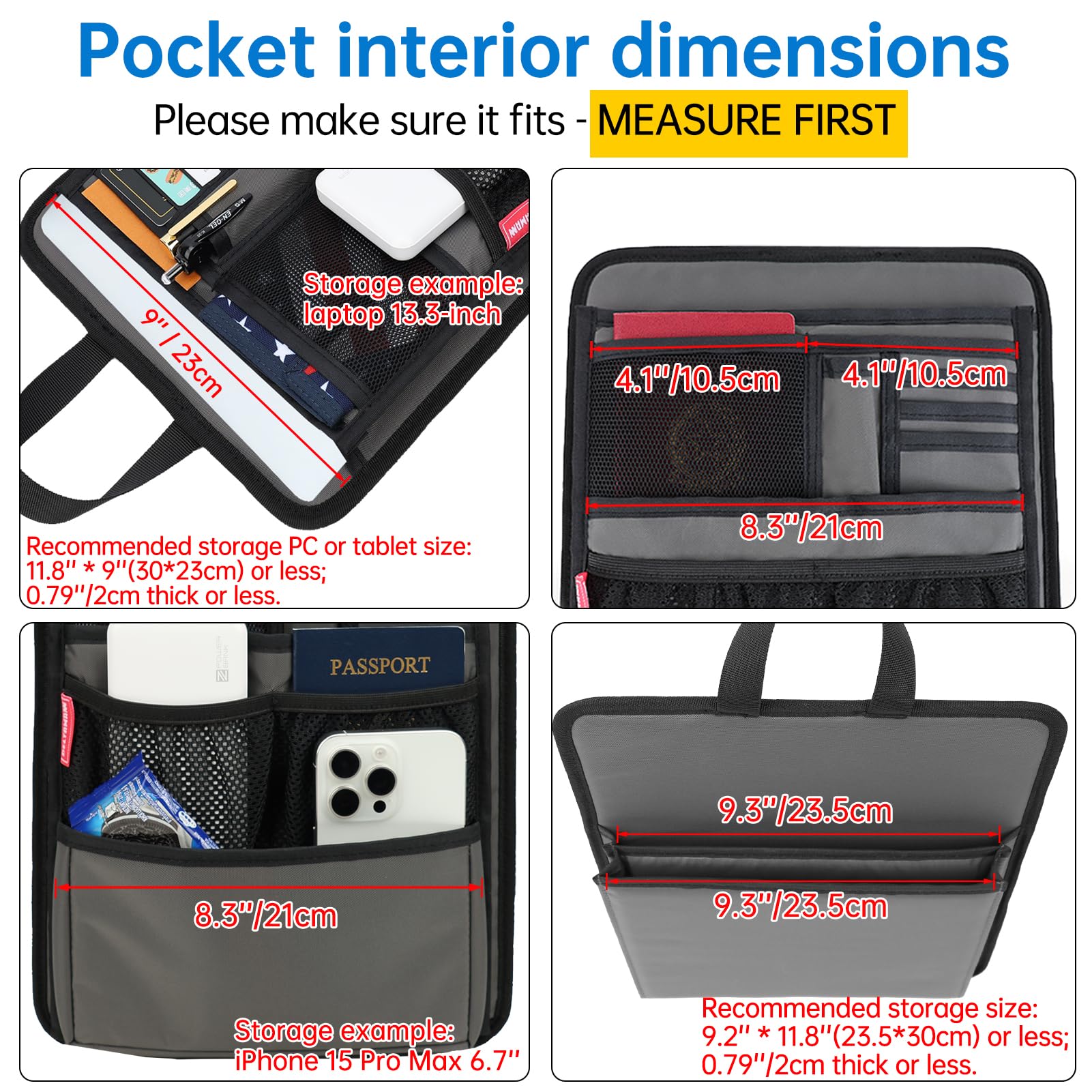 Rugged Silm Backpack Organizer Insert for Laptop A4 Binder Paperwork Document Textbook for Casual Business
