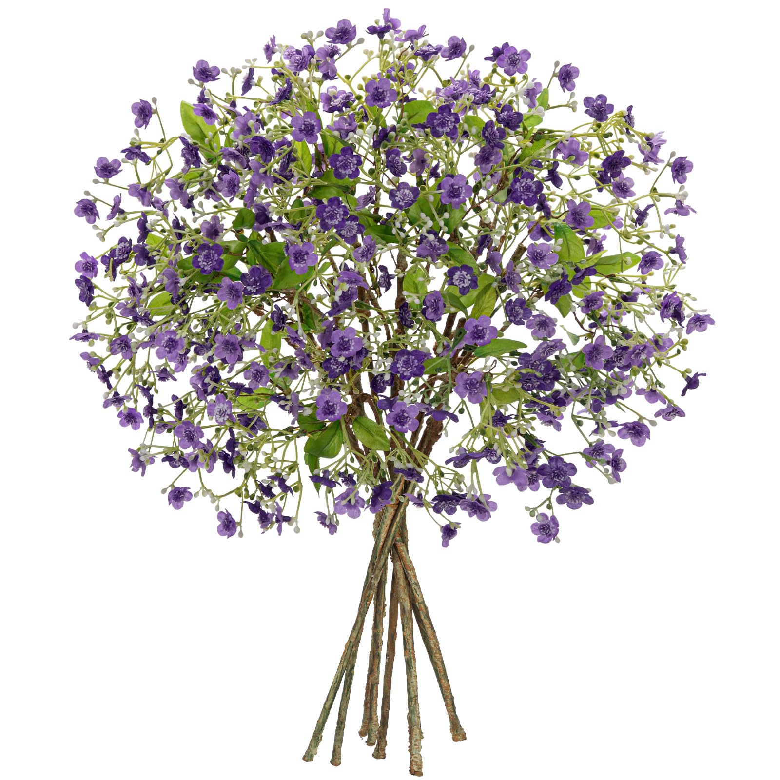 Oairse Artificial Purple Flower Stems 42cm, 9PCS Faux Small Blossom Branches, Realistic Silk Flowers for Vase, DIY Flower Arrangements, Wedding Home Party Table Centrepiece Decor