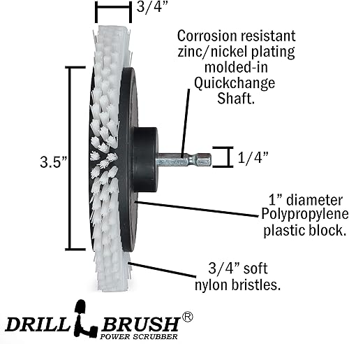 Miniatura 6 de Cepillo de taladro eléctrico limpiador eléctrico de color blanco suave - Limpiador de parabrisas - Cepillo suave para vidrio - Kit de cepillo para
