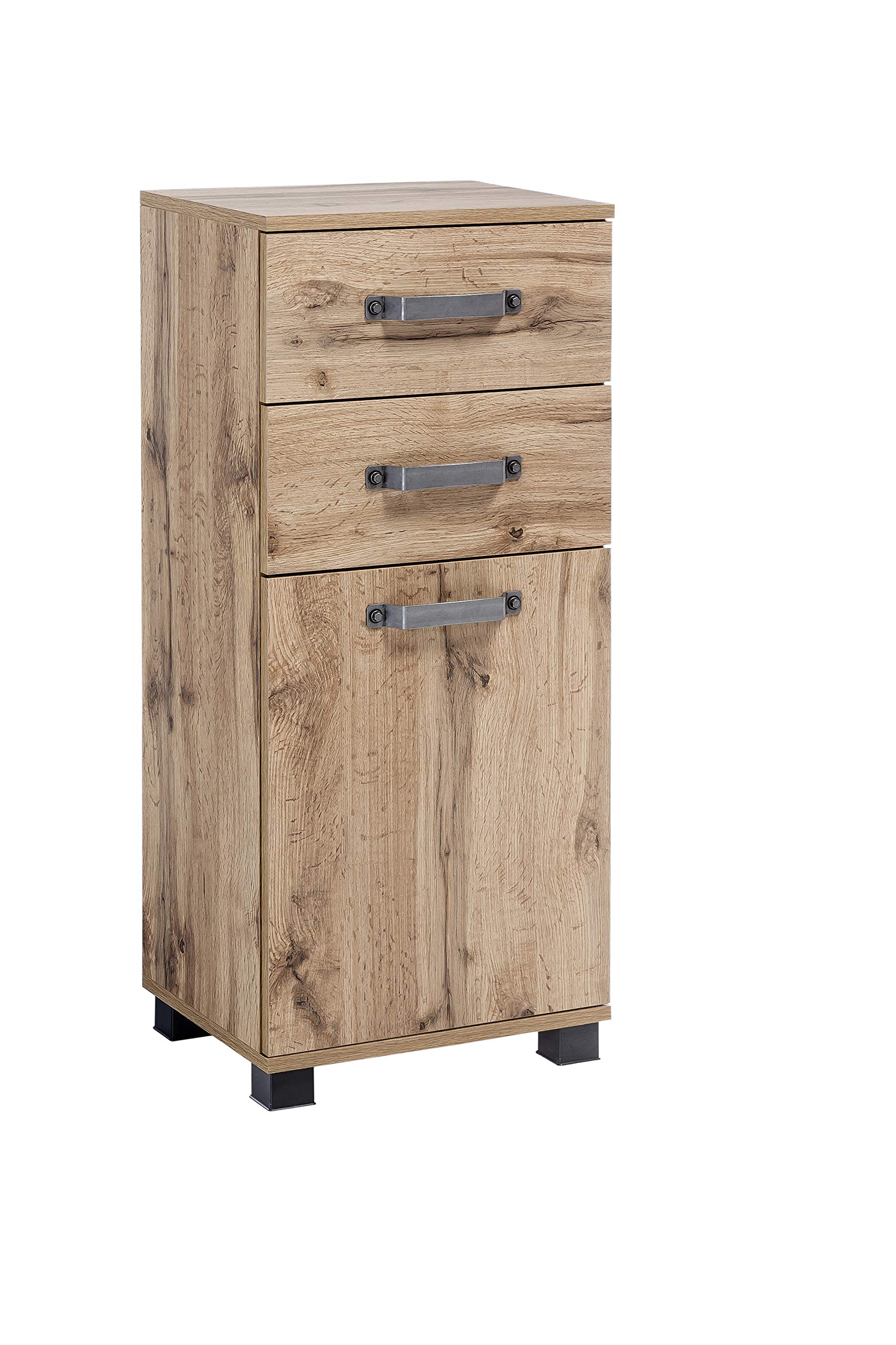 Schildmeyer Milan 134885 Meuble Bas - Dimensions : 40,3 x 32 x 94,8 cm - Décor chêne Style Maison de Campagne