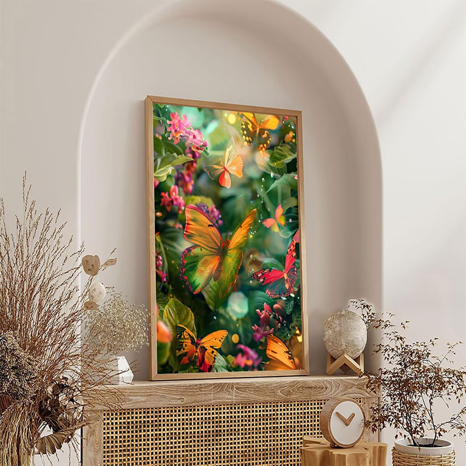 5D DIY Diamentowe Malowanie Motylem, Malowanie diamentami Kompletny zestaw liści, Kryształ Sztuki Hobby Diament Kreatywne Dorośli, Haft krzyżykowy Rzemiosło, obrazy z koralikami na prezent 100 x 135