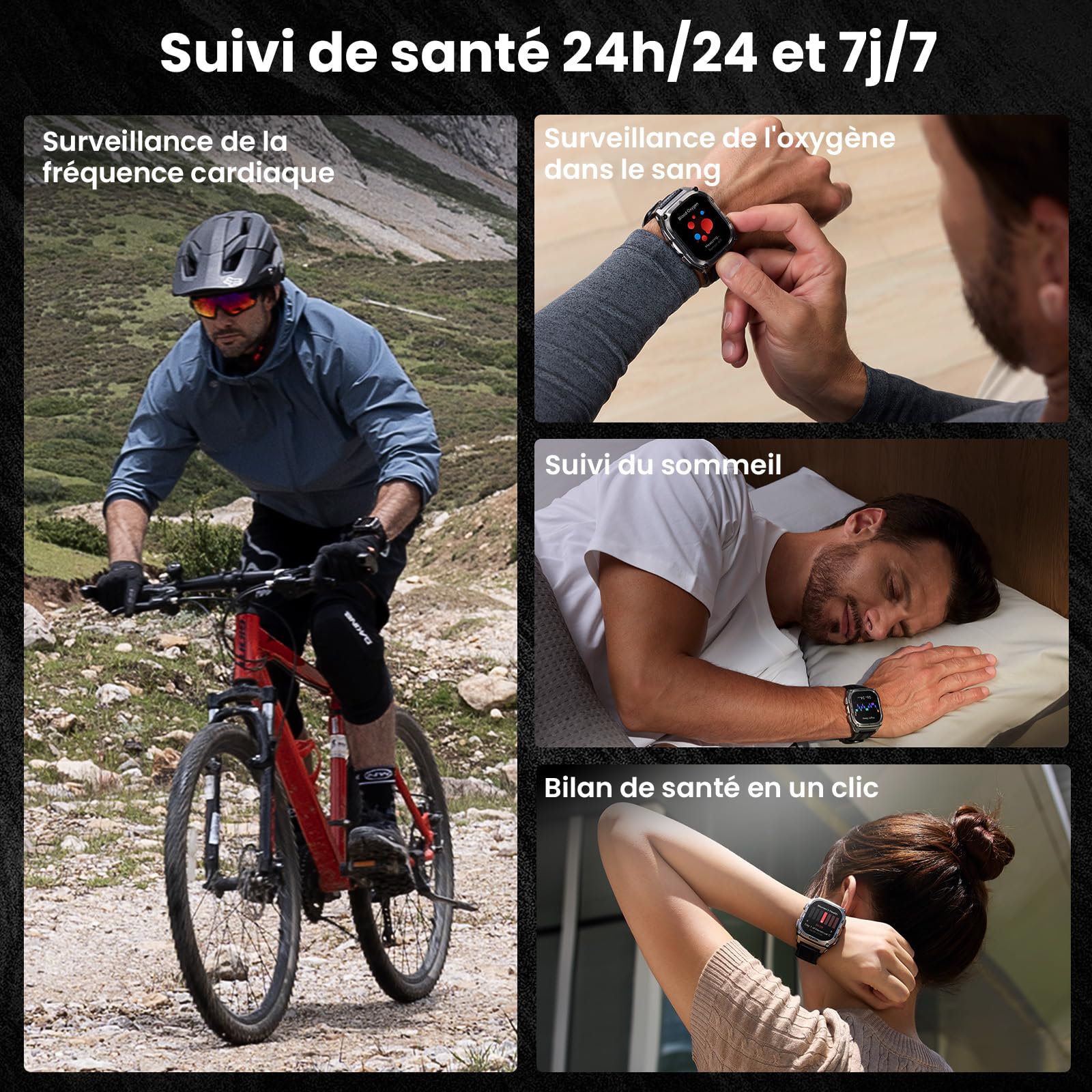KOSPET Tank M4 GPS Montre Connectée Homme, Cartes Hors Ligne, 1.96'' AMOLED | Acier Inoxydable, Étanche 10 ATM et IP69K, Plongée 45M, Batterie 15 Jours, Surveillance Santé 24/7, Compatible Android et iOS