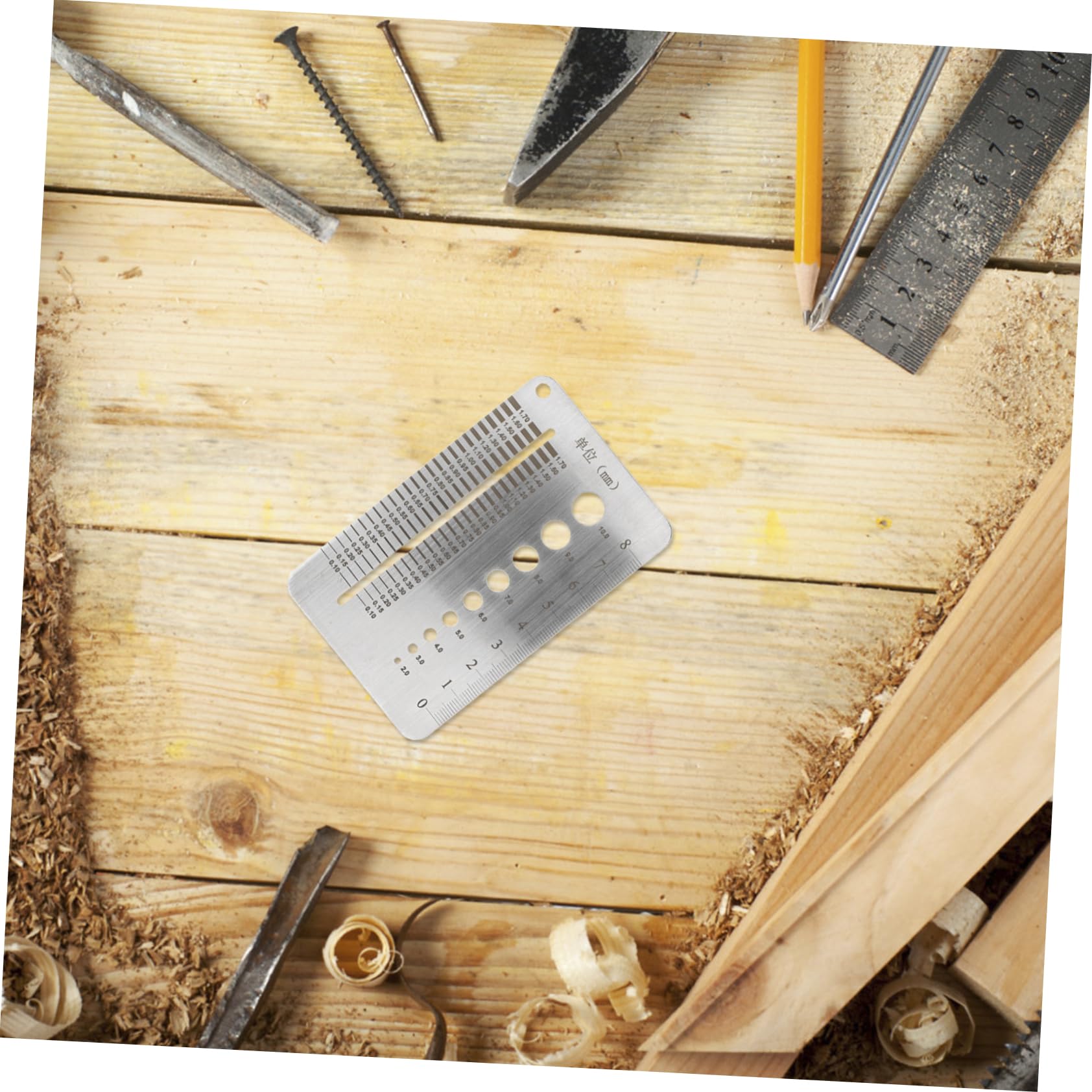 Cabilock Feeler Gauge and Straight Ruler Tool for Measuring Gap Drill Hole and Multi Functional Metric Measurements from