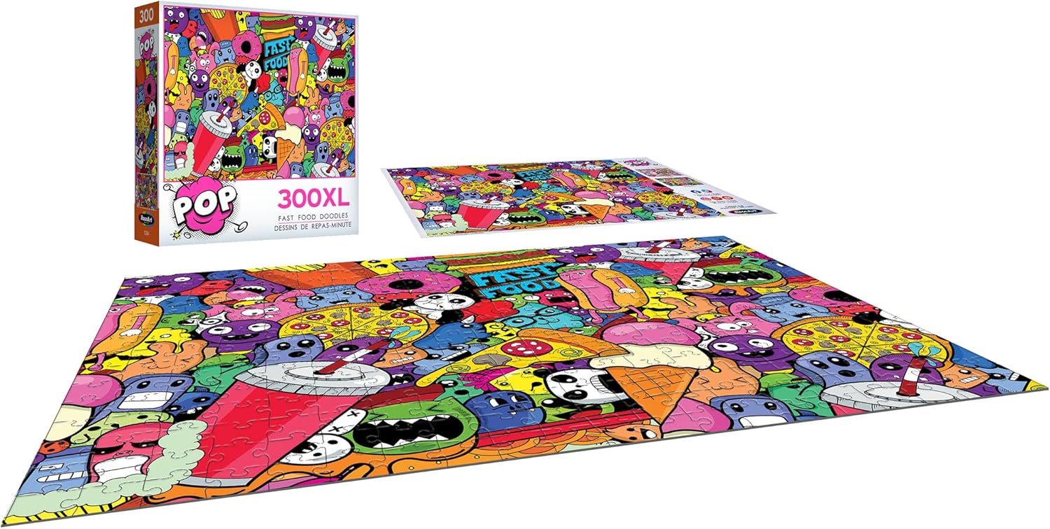 RoseArt - Pop Culture - Fast Food Doodles -300 Piece Jigsaw Puzzle for Adults